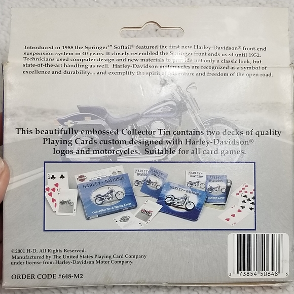 Harley Davidson Playing Cards with Collectible Tin Springer Softail NEW… - Picture 3 of 5